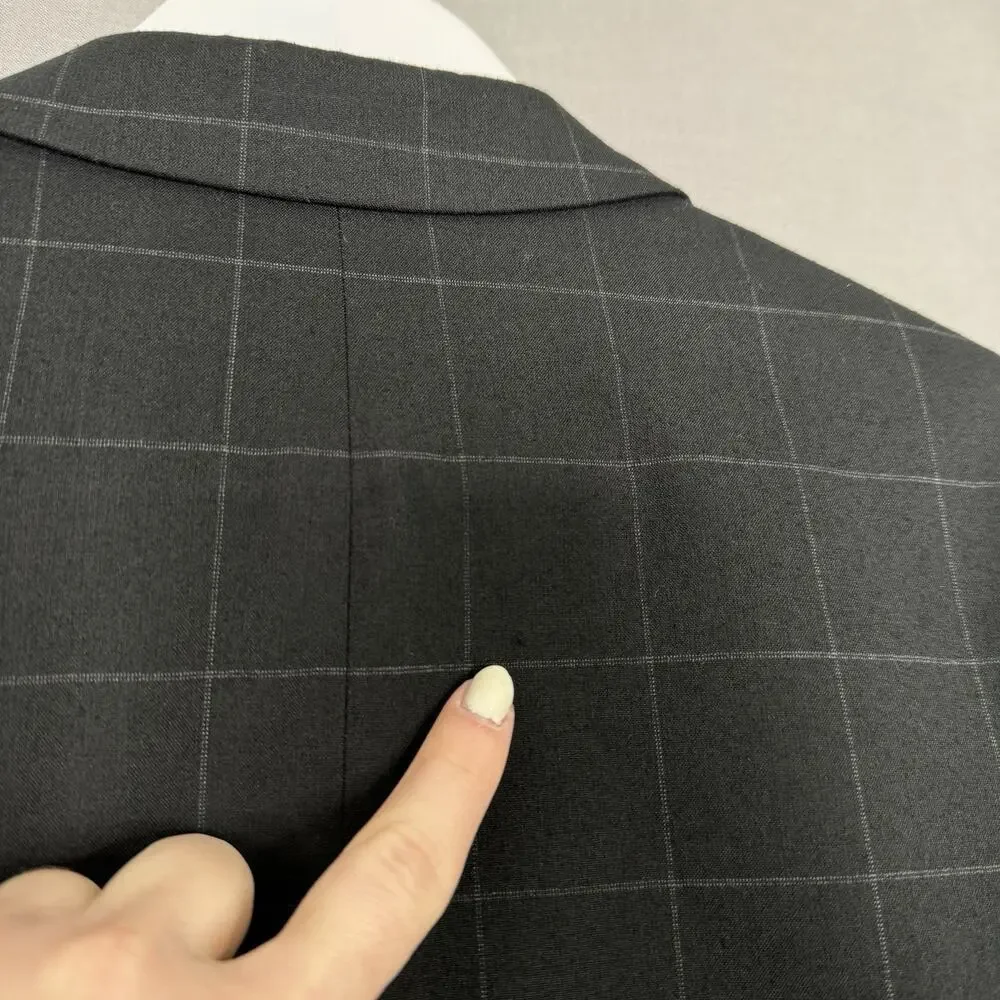 Nick Graham Mens Blazer 38S Black Windowpane New York Cut Modern Fit Sport Coat